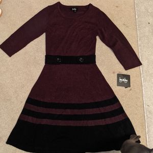 Maroon sweater dress